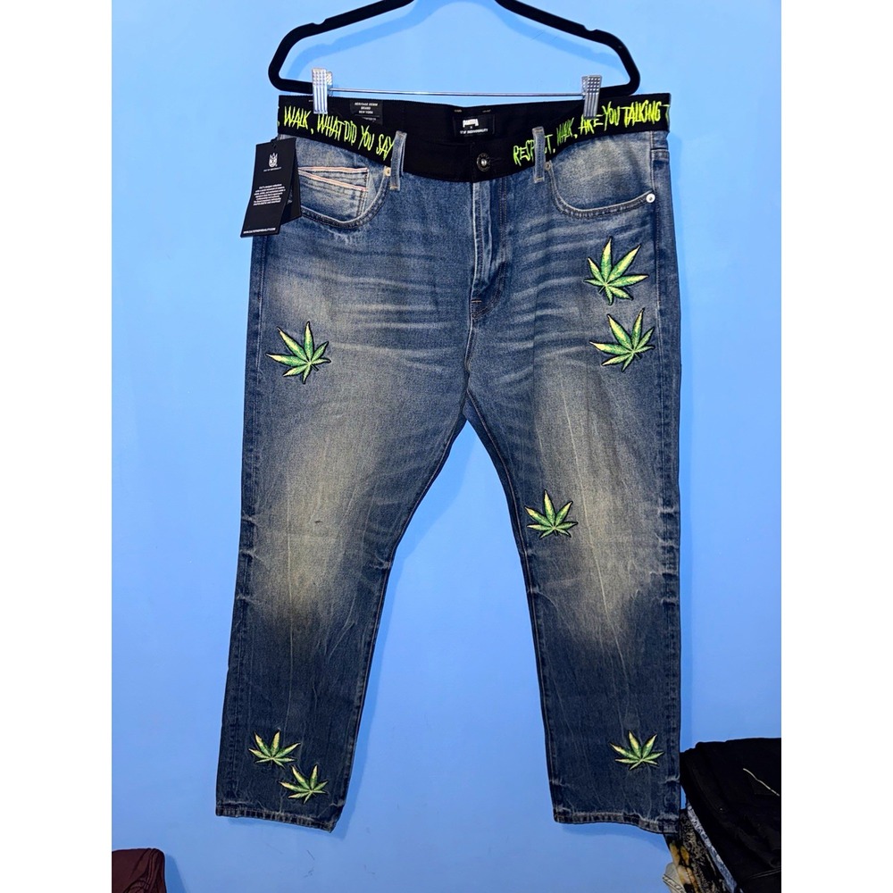 Cult of Individuality Rocker Slim Pantera Jeans Blue Medium Wash 38x33 NEW